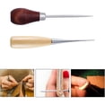 thumbnail image 3 of Awl with Wooden Handle Eyeless Awl DIY Sewing Awl Handled Hole Punch Tools for Leatherworking Hand Stitcher Sewing Triomphe 12cm 2 Pieces, 3 of 5