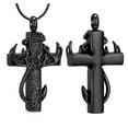 thumbnail image 2 of Cross Urn Necklace for Ashes Fish Hook Cremation Jewelry Deer Antler Memorial Pendant Keepsake Gifts for Men Women Ash Holder, 2 of 6