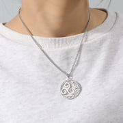 Triple Spiral Celtic Round Pendant Necklace Triskele Pendant Stainless Steel Adjustable Triskelion Swirl Pendant Necklace Pagan Wiccan Pendant Necklace