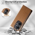 thumbnail image 2 of Funda Tipo Cartera de Cuero Sintético para XIAOMI POCO F6 Bloqueo RFID, con Ranuras para Tarjetas y Bolsillo para Efectivo, Cierre Magnético Fuerte Marrón, 2 of 4