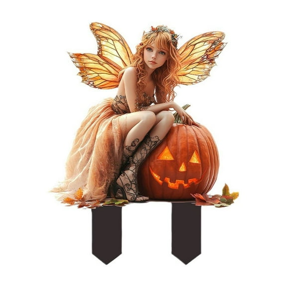 Flower Fairy Decorative Props Ground Insertion, Bohemian Fairy Flower Pot Decoration, Acrylic Garden Ground Insert, Charming and Beautiful Fairy Flower Pot Decor, Garden Figurines, 11.8"x9"