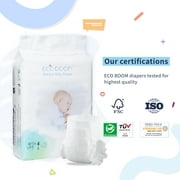 ECO BOOM New Look Bamboo Baby Organic Diapers Bamboo Disposable Diaper Eco Friendly Nappies Natural Soft Hypoallergenic Diapers for Baby 70 Count-Pack Size 4 Diapers Large