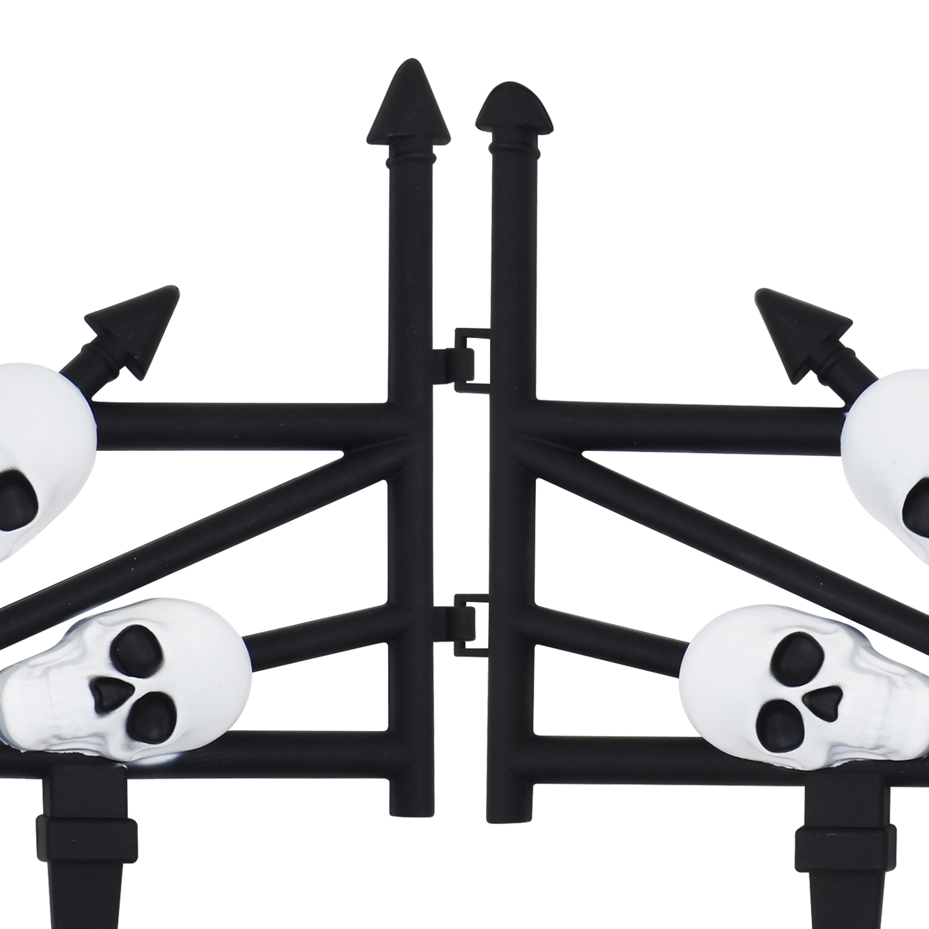Plastic Skull Fence Yard Stake, Black and White, Halloween by Way To Celebrate