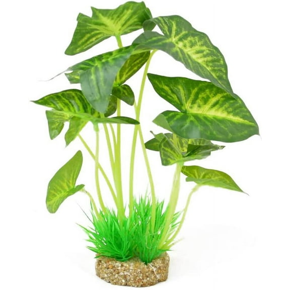 CNZ Aquarium Decor Fish Tank Decoration Ornament Artificial Plastic Plant Green, 9.5-inch