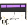 thumbnail image 4 of iSunirm Headboard for Queen Size Bed with Bookcase Storage, Queen Headboards with LED Light and Power Outlets, Sturdy Queen Size Head Board, for Queen Size Bed, 61'' Width, Black, 4 of 8