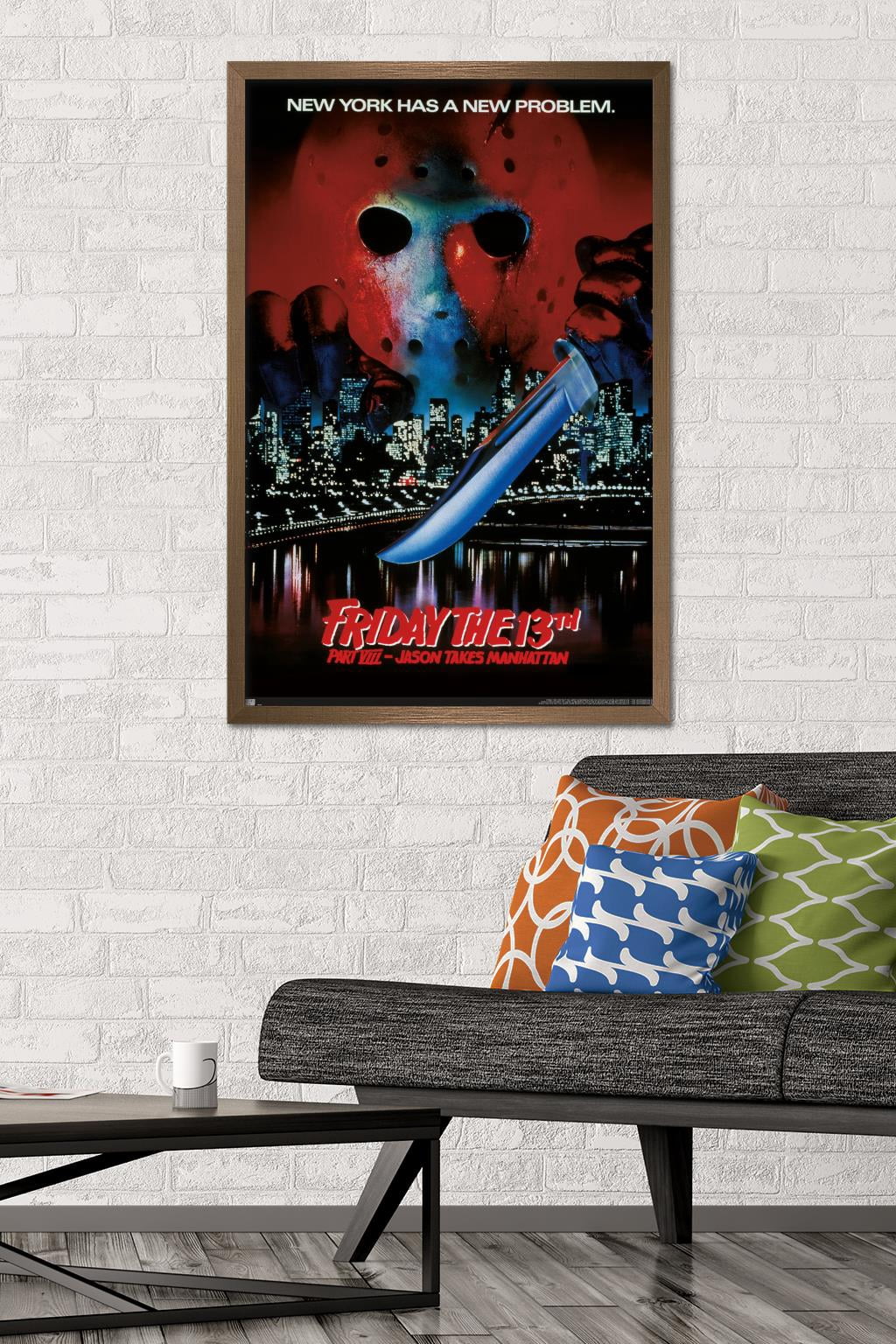 Friday The 13th Part ViII: Jason Takes Manhattan - One Sheet Wall Poster, 22.375" x 34", Framed