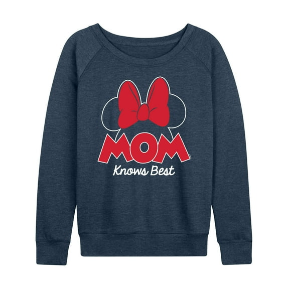 Mickey & Friends - Mom Knows Best Minnie - Women's Lightweight French Terry Long Sleeve Shirt