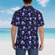 thumbnail image 4 of Fotbe Skull flower leaf purple Camisa Hawaiana para Hombre Unisex – Camisa Casual de Verano con Botones de Manga Corta de Algodón y Lino,Large, 4 of 7
