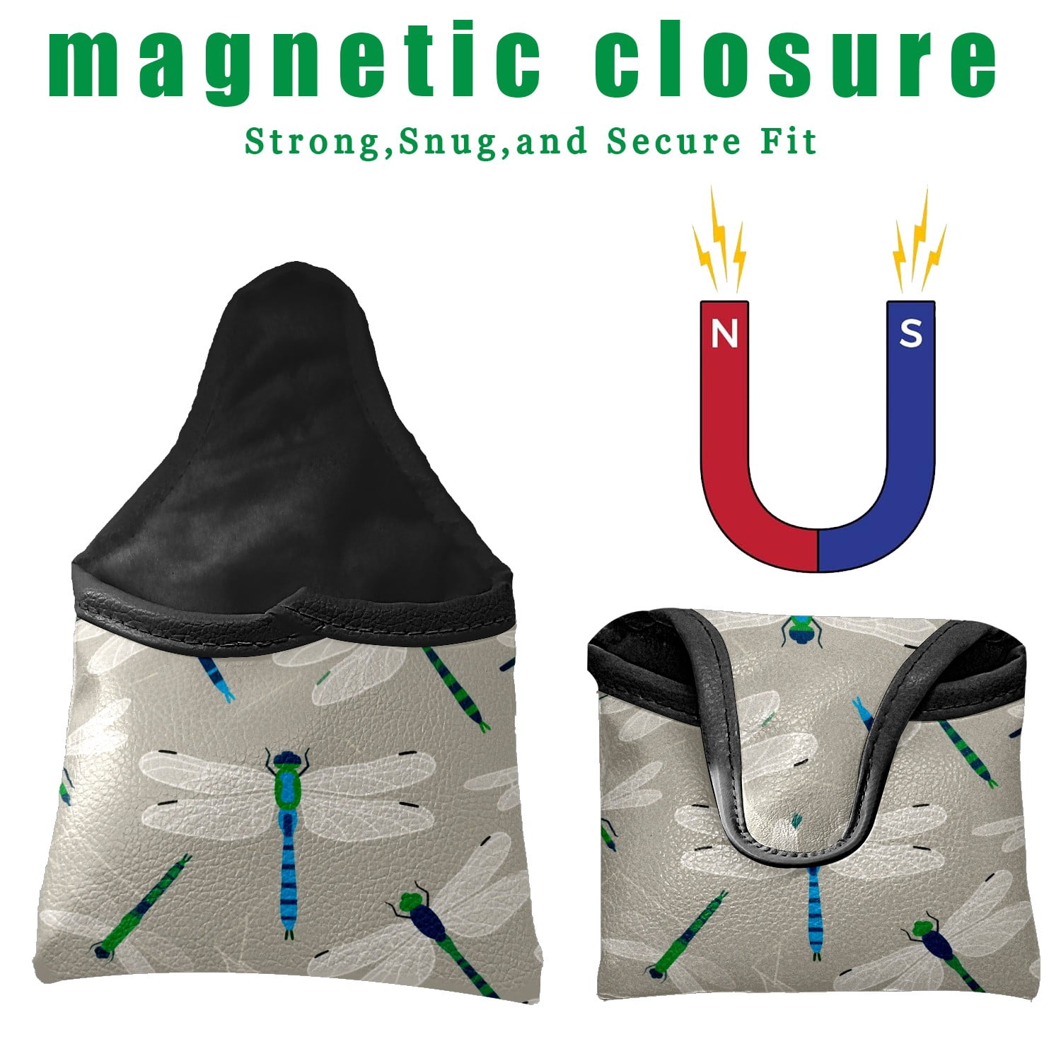 Golf Club Head Cover Waterproof Leather Golf Accessories HeadCovers Set Driver Headcover for Women Men Tropical Leaf