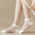 thumbnail image 6 of Monebena 3 Pairs Womens Fuzzy Socks Cozy Soft Fluffy Cute Winter Warm Slipper Floor Socks Thicken Coral Velvet Christmas Stocking M01, 6 of 8