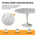 thumbnail image 2 of Elastic Fitted Round Tablecloth, Grey Spring Floral Waterproof Stretch Table Cover for 55"-60" Tables, Farmhouse Flowers Elegant Pastoral Washable Outdoor Tablecloths for Patio, Picnic, Camping, 2 of 9