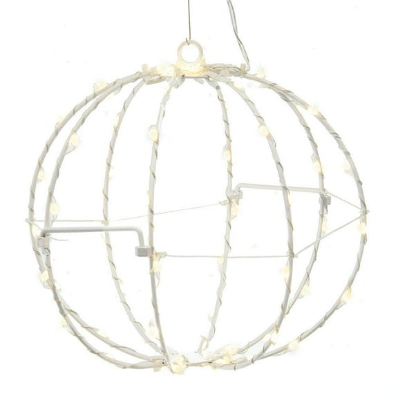 Kurt Adler AD1019WW 8 in. LED Foldable Metal Sphere Warm White