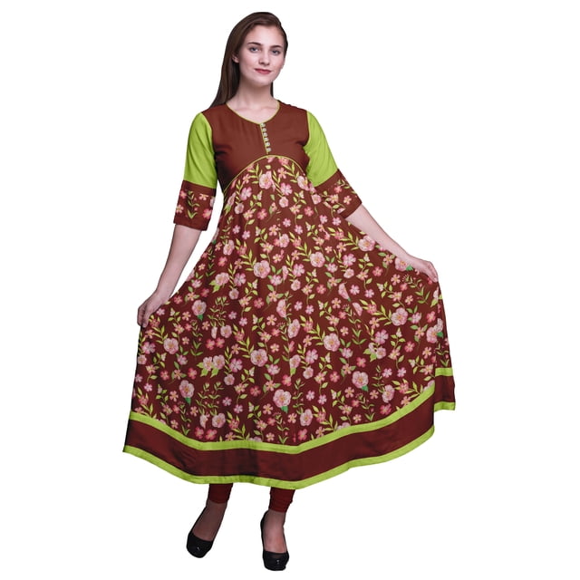 Bimba Kurti Indien Imprimé Anarkali pour Femmes Tunique Ethnique Kurti
