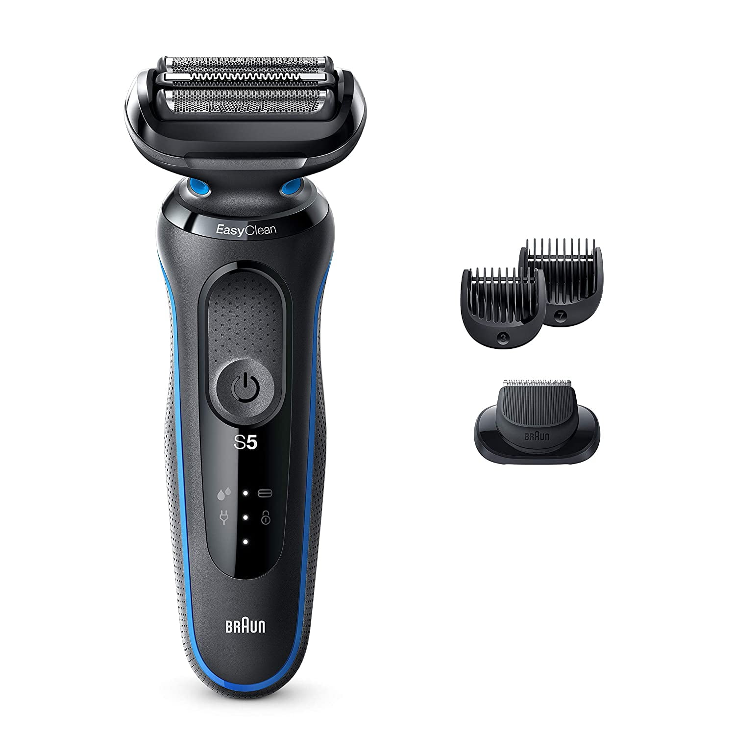rack Samuel lort Braun Electric Razor for Men, Series 5 5020s Electric Shaver with Beard  Trimmer, Rechargeable, Wet & Dry Foil Shaver with EasyClean, Black/Blue -  Walmart.com