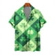 thumbnail image 3 of Camisas de playa hawaianas nuevas de verano para hombres y mujeres, camisa para parejas, camisa de manga corta con solapa y estampado 3D de trébol de cuatro hojas, camisas florales, tops, 3 of 5