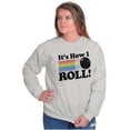 thumbnail image 4 of How I Roll Funny Bowling Ball Pun Unisex Plus Fleece Graphic Sweatshirt Brisco Brands 2X, 4 of 5