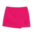 thumbnail image 2 of Women's Solid Color Zipper Skort Asymmetric Design Summer Casual Skort with Side Pockets by Yigetop Hot Pink S, 2 of 6