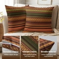 thumbnail image 6 of Brown Green Red Pillow Covers 18x18 Inch Set of 2 Bohemian Multicolor Stripes Decorative Throw Pillows Retro Southwest Geometric Boho Mexican Pillow Cases Home Decor for Sofa Couch Outdoor, 6 of 6