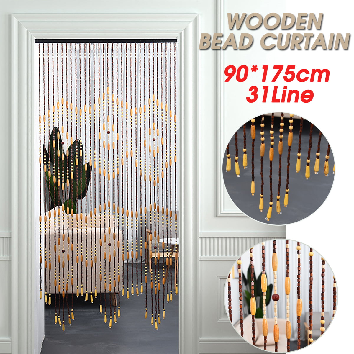 Bamboo Curtain Beaded Office Doorways Dividers Blind Screen Window Partition 71" 