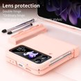 thumbnail image 7 of MonsDirect for 6.7 inch Samsung Galaxy Z Flip 3 5G 2021 Case with A Capacitance Pen, Two Hinge Protection Hard PC Back Anti-Drop Shockproof Full Coverage with S Pen Holder for Galaxy Z Flip 3, Pink, 7 of 7