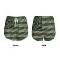 thumbnail image 5 of Picia Jungle Green Camo USA Flag Pattern Women's 2 in 1 Athletic Running Shorts High Waisted Workout Casual Gym Sweat Shorts with Comfy Liner Zipper Pockets-Small, 5 of 9