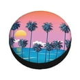 thumbnail image 3 of Easygdp Beach with Palm Trees Automobile Tire Dust Cover, 14-17in Spare Tire Cover Universal Fit for Trailer, Car, Truck, SUV, Jeep - 15 inch, 3 of 9