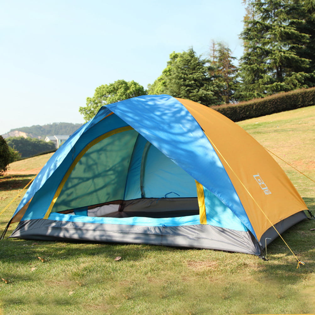 2 Men Gears Assembly Camping Double Tent Layer Fabric Outdoor Waterproof Dome 