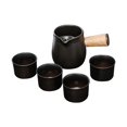 thumbnail image 3 of Tetera de cerámica Infusor de té, tetera japonesa floreciente y de hojas de té sueltas con mango lateral con filtro de té para Picnic en casa de té , con 4 tazas Soledad Tetera, 3 of 9