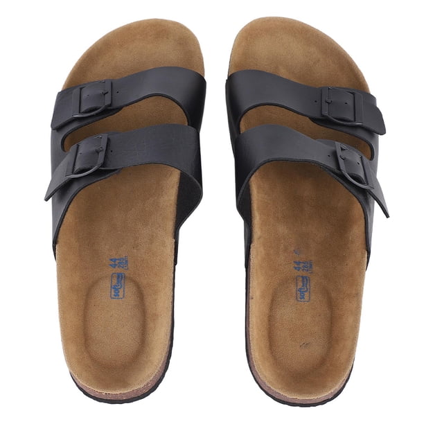 Sandalias de plataforma Nikou con correa de doble hebilla puntera abierta ajustables antideslizantes color negro talla 40