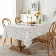 thumbnail image 4 of Mantel rectangular geométrico de algodón lila pequeño estilo pastoral para mesa de té, mantel, toalla, 4 of 5