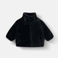 thumbnail image 2 of bbymog Girls Jacket Winter Fleece Warm Zip up Coat Jackets for Girls Fashion Solid Color Baby Jacket Baby Boy Clothes Black 2 Years, 2 of 5