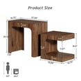 thumbnail image 7 of GVN Sofa Table, Side Table, Sofa Side Table,Modern Nesting Side Table Set, 2 Piece Wooden End Tables, Dark Brown, 7 of 7