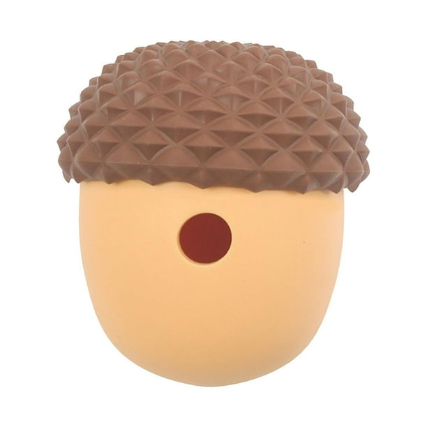 Juguete masticable para perros, dispensador de golosinas, resistente a las mordeduras, pelota de golosinas interactiva. Marrón Con Amarillo
