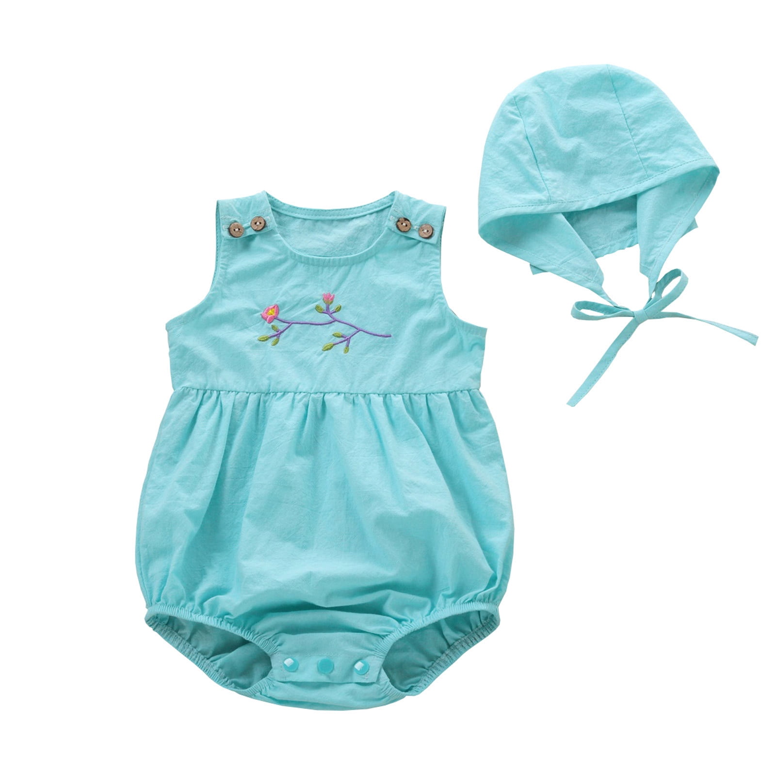 Penkiiy Newborn Infant Baby Boys Girls Embroider Print Bodysuit Romper