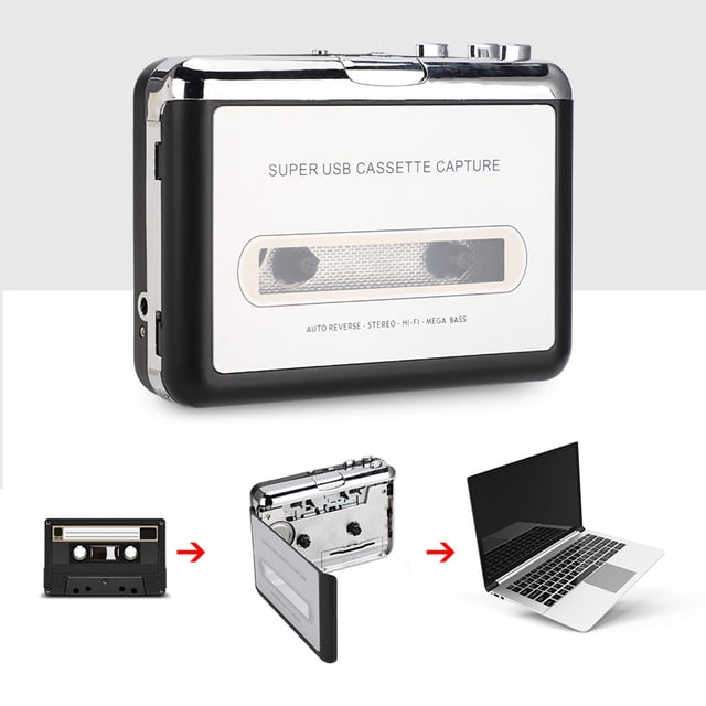 Reproductor De Casete Convertidor De Cinta USB A Mp3, Reproductor De Cinta Portátil Para Conversión De Mp3, Escuchar En La Computeradora O Realizar Copias De Seguridad En CD