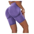 thumbnail image 5 of Abcnature Plus Size Shorts, Womens Athletic Shorts, Women Hip-lifting Sports Fitness Running High-waist Yoga, Comfy Beach Shorts, Yoga Pants, Cycling Sport Shorts Purple S, 5 of 5