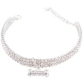 thumbnail image 1 of EeaseMX Collar con colgante en forma de hueso y anilla brillante con diamantes de imitación para perro, de lujo, con hebilla ajustable (blanco, talla M), 1 of 8