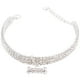 thumbnail image 1 of EeaseMX Collar con colgante en forma de hueso y anilla brillante con diamantes de imitación para perro, de lujo, con hebilla ajustable (blanco, talla M), 1 of 8