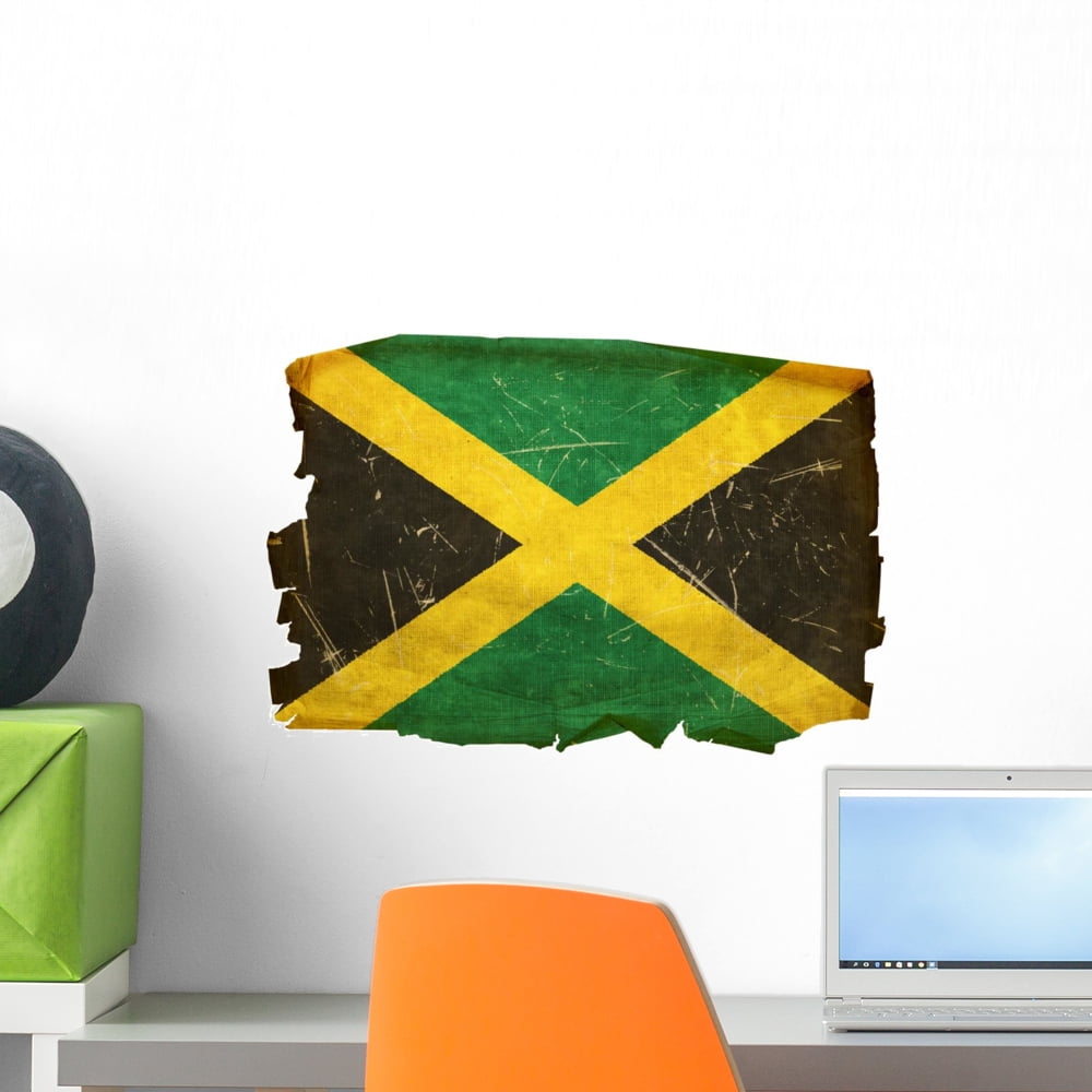 Jamaica Flag Old White Wall Mural by Wallmonkeys Peel and Stick Graphic