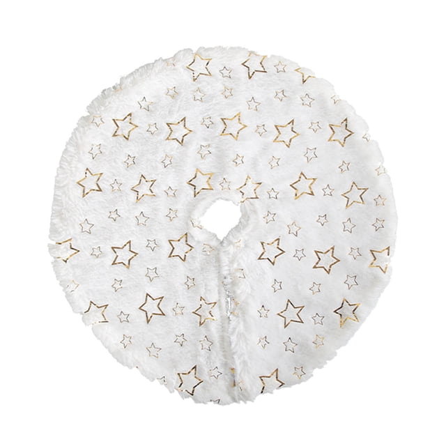 White Classic Christmas Tree Skirt for Tabletop Trees - Elegant Desktop Holiday Decoration