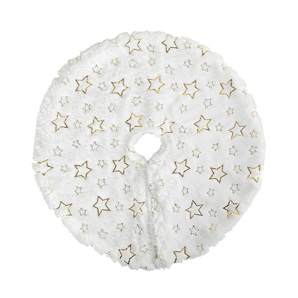 xihome Falda blanca clsica para rbol de Navidad de mesa - Decoracin festiva de escritorio con tela lujosa - Diseño fcil de limpiar