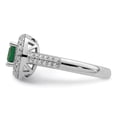 thumbnail image 2 of Auriga 925 Sterling Silver Rhodium Plated White and Green Cubic Zirconia Ring Size 6 for Women, 2 of 5