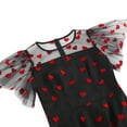 thumbnail image 6 of IBTOM CASTLE Women's 1950s Vintage Dress Short Sleeve Heart Print Mesh Retro Evening Prom Cocktail Party Swing A-Line Dress for Valentine's Day L Black - Red Heart, 6 of 8