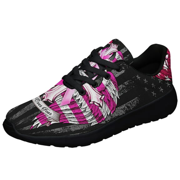 Faith Over Fear Breast Cancer Awareness Shoes Sneakers for Women Men Black Size 3.5