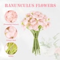 thumbnail image 3 of Artificial Decorative Flowers,Pink Faux Ranunculus Bouquets,DIY Wedding Flowers,Vase Filler,Table Centerpieces,Floral Arrangements Decor,for Home Florist 18 Pcs, 3 of 7