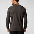 thumbnail image 4 of Daiosportswear Men's Cotton Crewneck T-Shirts Long Sleeve Plain Tee Moisture Wicking Casual Solid Color Tshirts Dark Gray XXXXL, 4 of 8