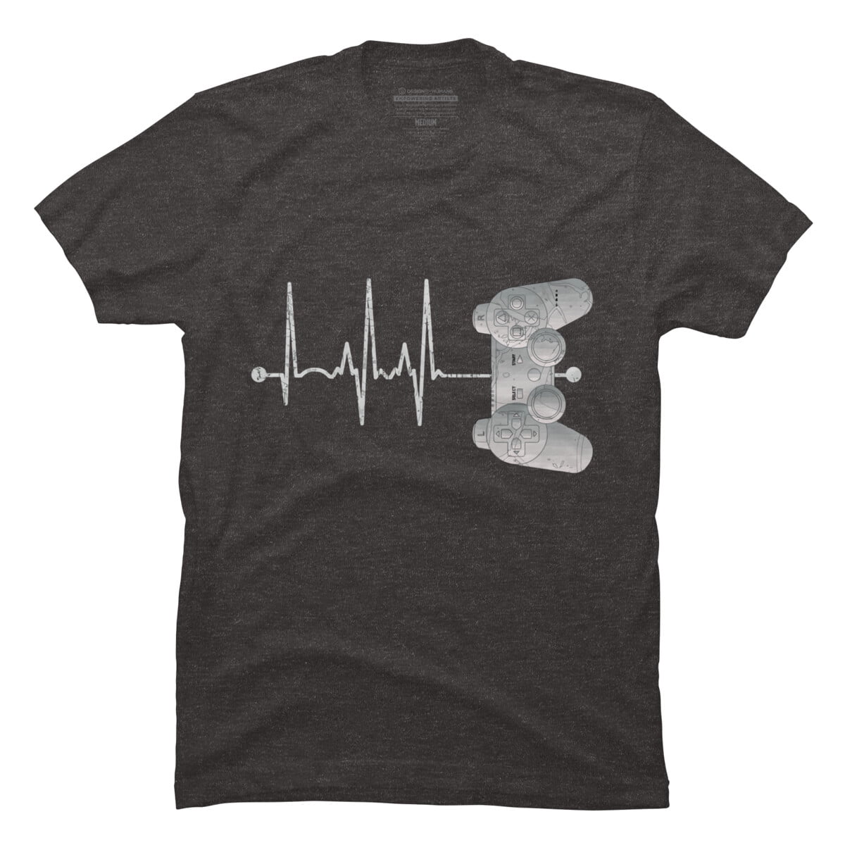 Gamer Heartbeat Teenage Boys Gifts Ideas Gaming Mens Charcoal Heather Gray Graphic Tee - Design By Humans  XL