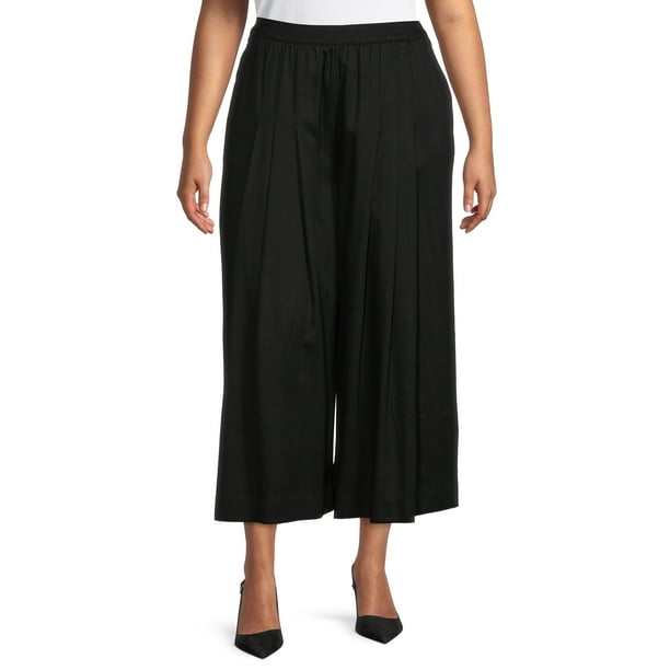 Terra & Sky Women's Plus Size Wide Leg Printed Pants - Walmart.com