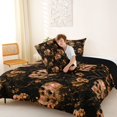 thumbnail image 4 of Homewish Hipple Death Skull Queen Comforter Set,Goth Floral Comforter Sets Queen,Halloween Duvet,Black Reversible,3-Piece,1 Comforter and 2 Pillowcases, 4 of 7