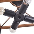 thumbnail image 5 of DENEST Rustic Wood Pendant Light Industrial Chandelier Vintage Edison Ceiling Lighting, 5 of 7